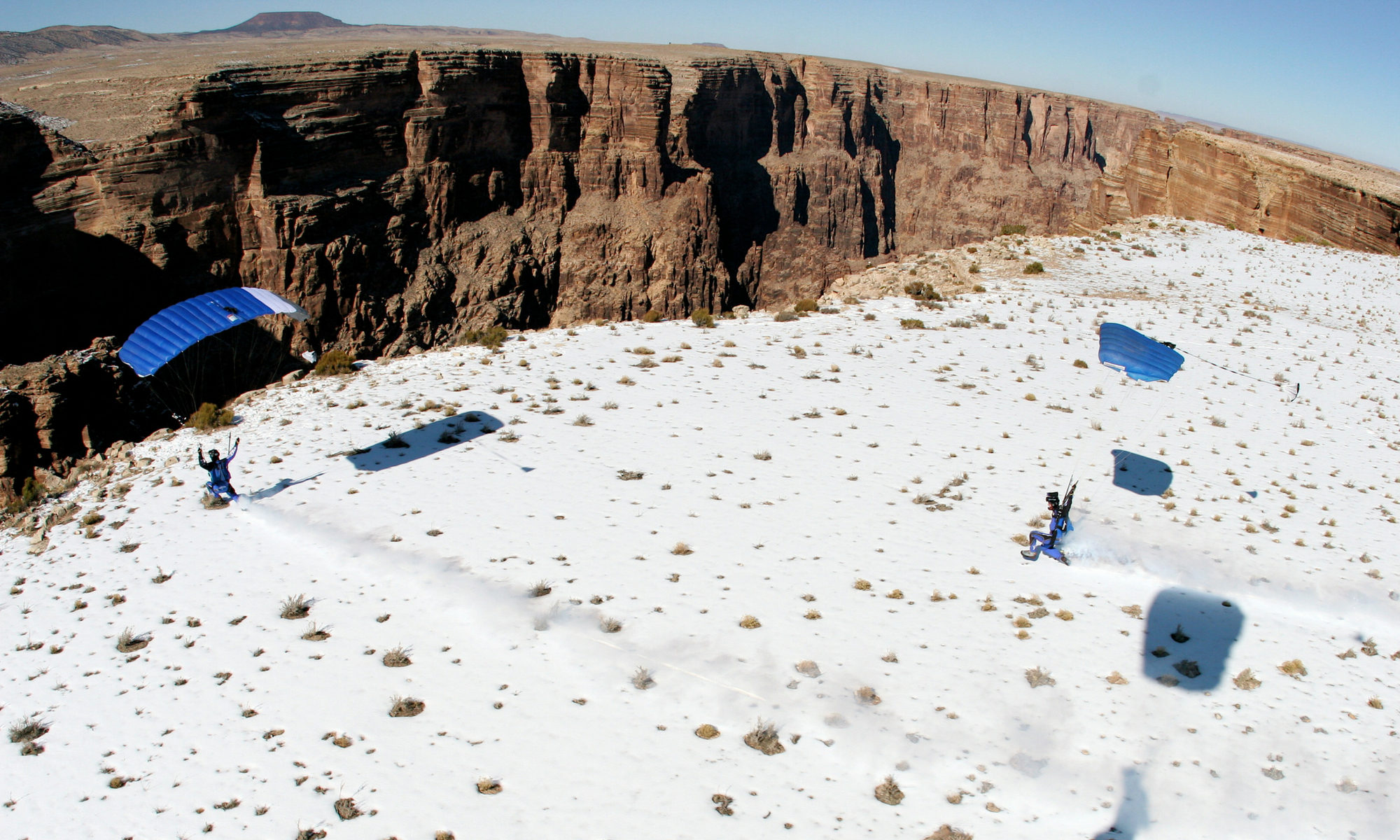 Shannon Pilcher skydiving in the Grand Canyon