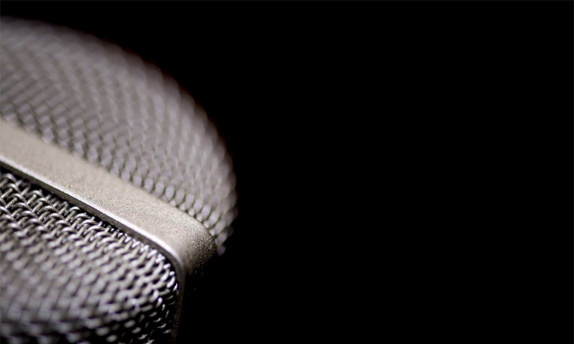 microphone against black background