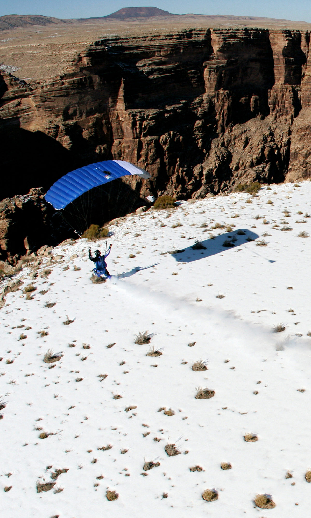 Shannon Pilcher skydiving in the Grand Canyon